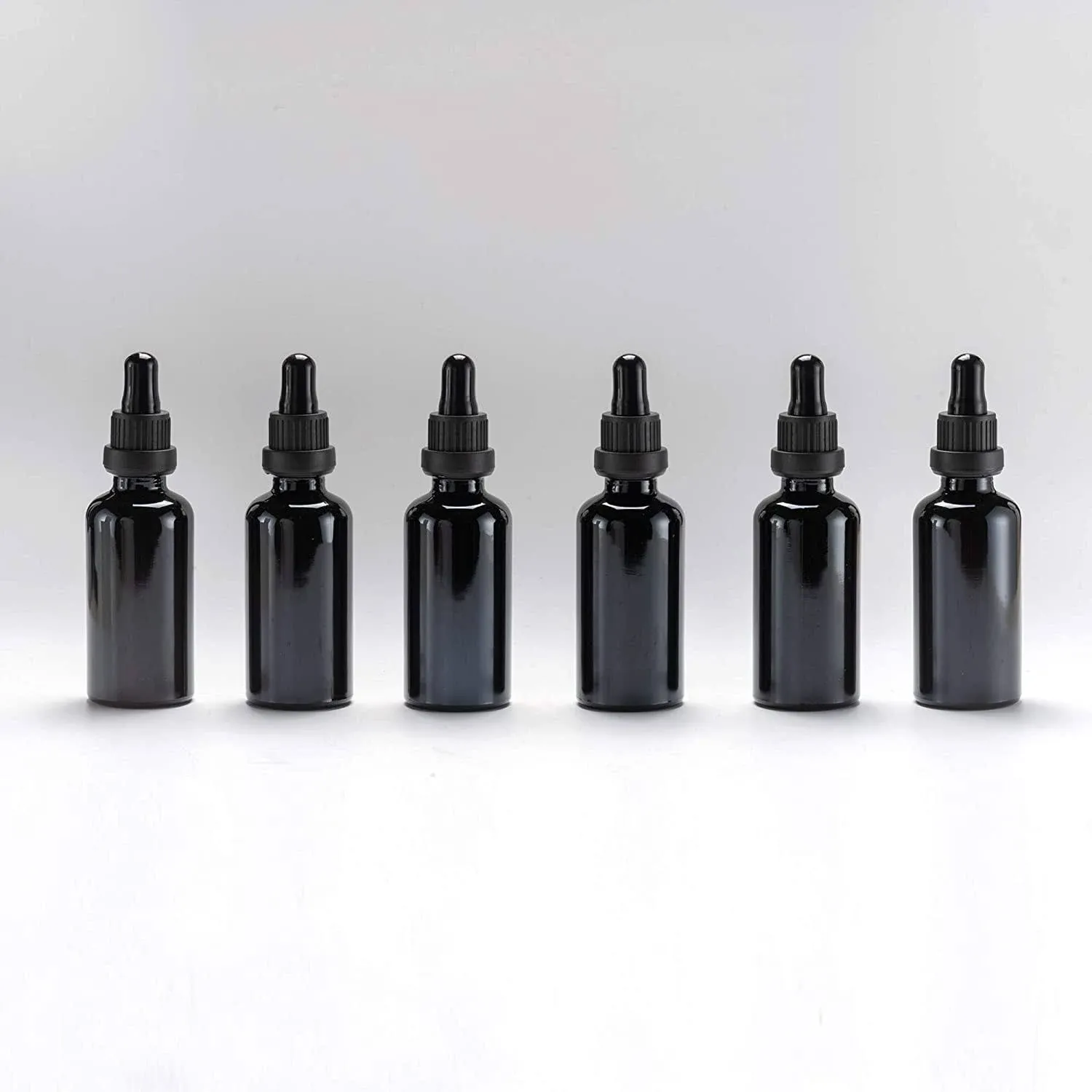 YIZHAO Black Glass Dropper Bottle 2oz, Tincture Bottles with Glass Dropper, for ...