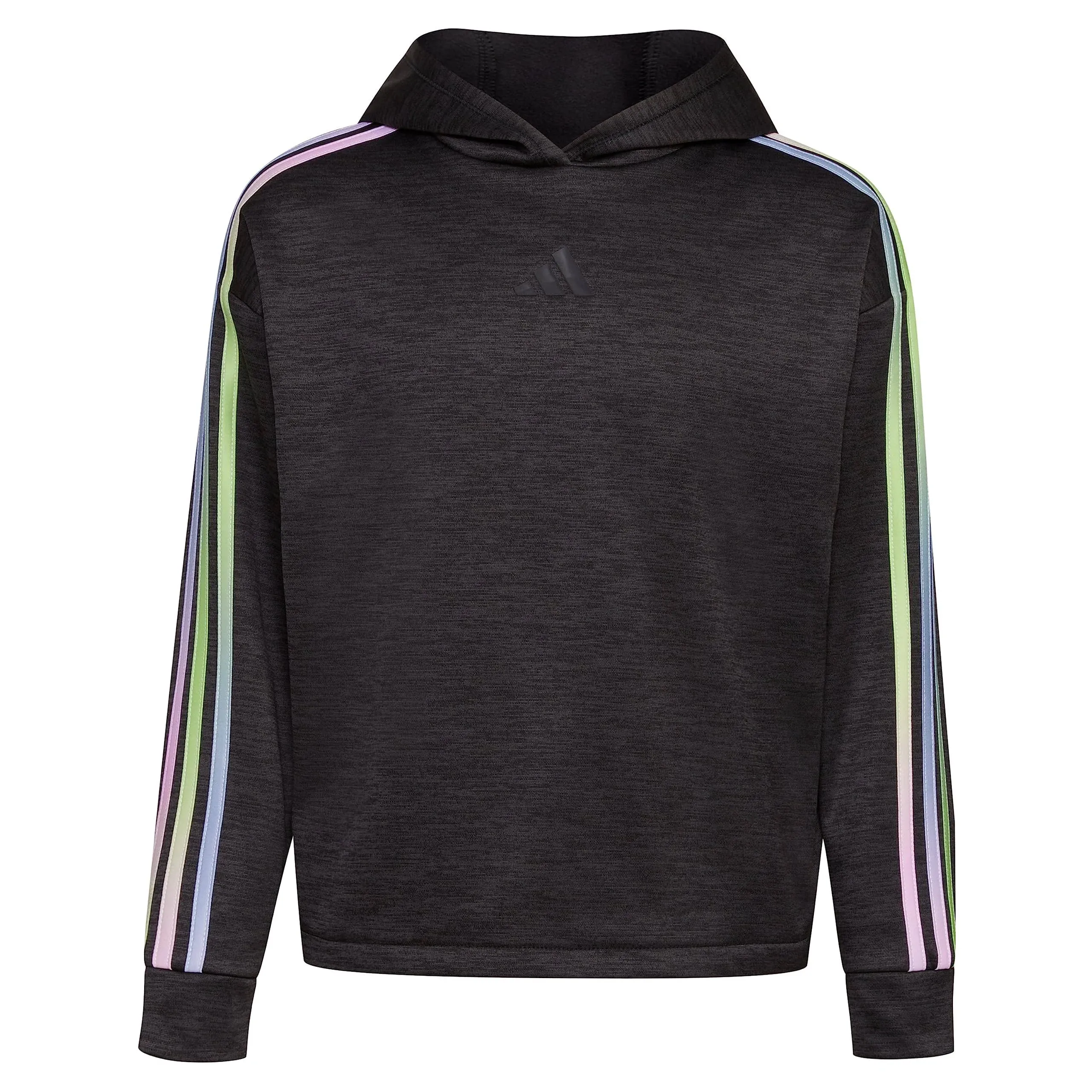 adidas Girls Long Sleeve Mélange Hooded Fleece Pullover