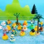 JOYIN 30 Pcs Rubber Ducks, Random Assortment Ducks Bulk with Mesh Carry Bag, Mini Rubber Duckies for Toddler Baby Bath Toys, Kids Bath Pool Toys