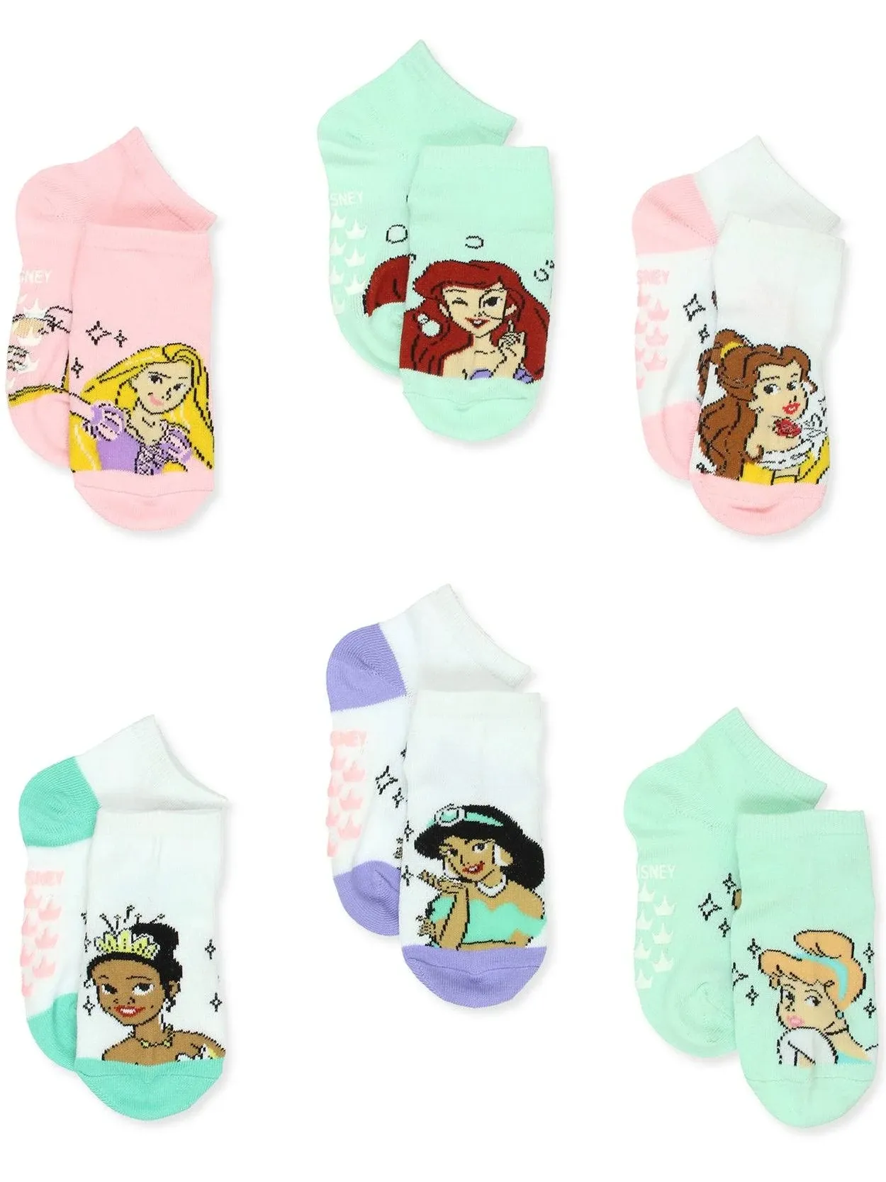 Disney Princess Gripper Socks 6-Pack