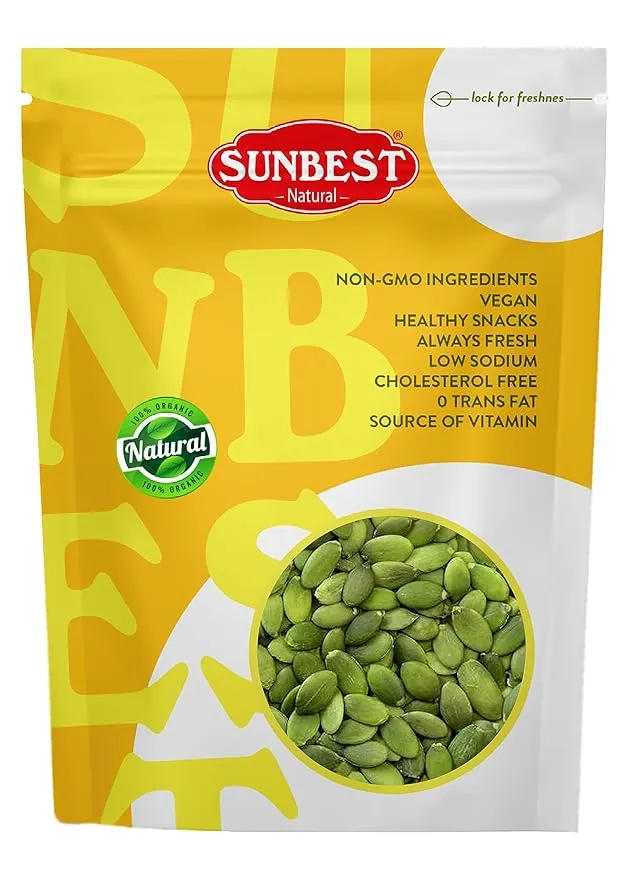 Sunbest Natural Raw Pumpkin Seeds 80 Oz (5 LB) 1 Pack - Nutrient-Rich, Unsalted, Ready to Eat - Ideal for Snacking, Cooking & Baking - Non-GMO, Kosher, Vegan-Friendly - Bulk Packaging