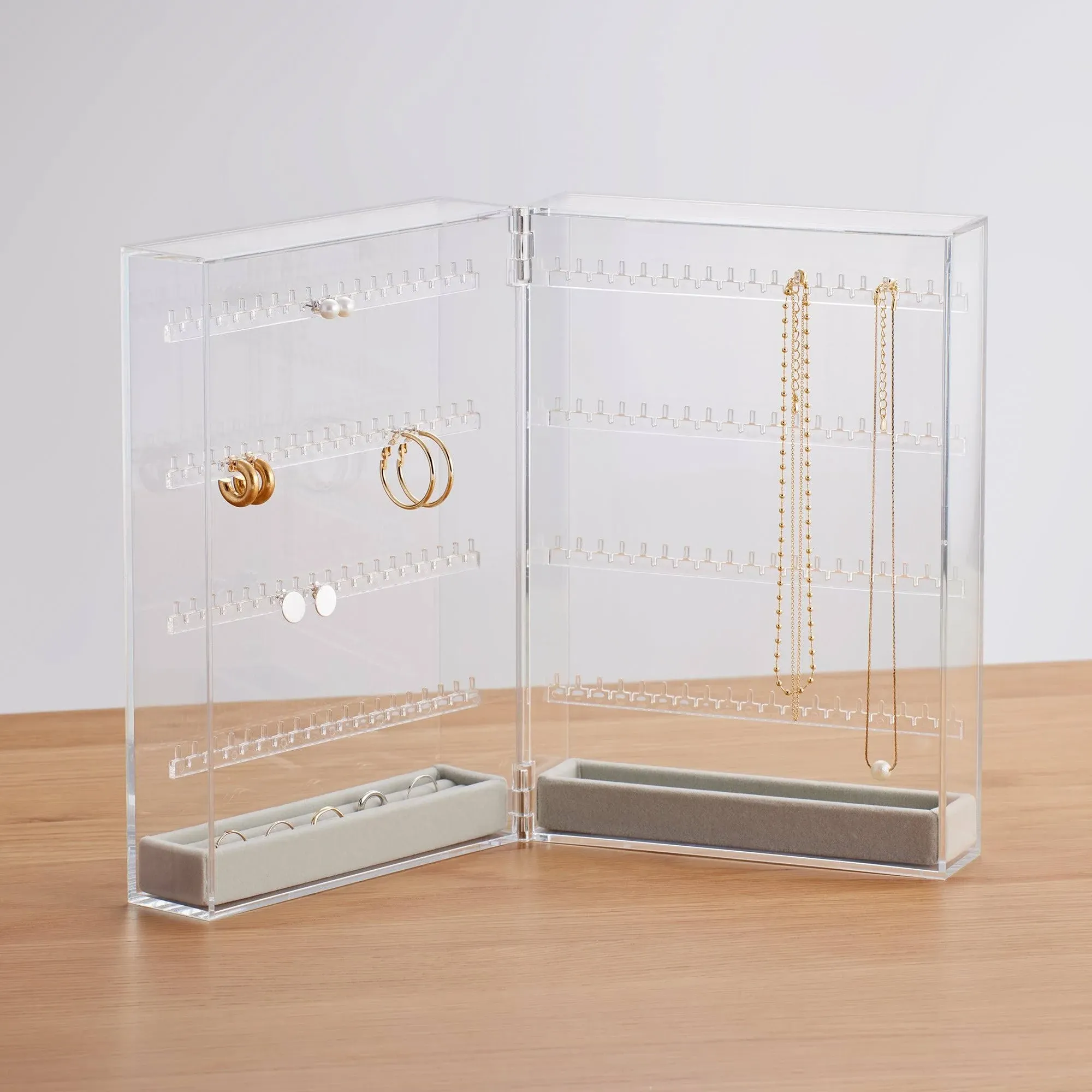 Acrylic Stand Case for Earrings &amp; Necklace (Double Sided)