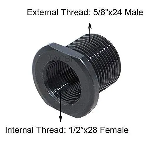 DEALS US Black Steel 1/2x28 Thread Protector, 1/2x28 TPI Convert to 5/8x24 TPI with A Washer