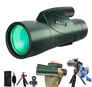 Gosky 12x55 HD Monocular Telescope with BAK4 Prism & FMC Lens, Lightweight with Smartphone Adapter - For Bird Watching, Hunting, Hiking, Traveling