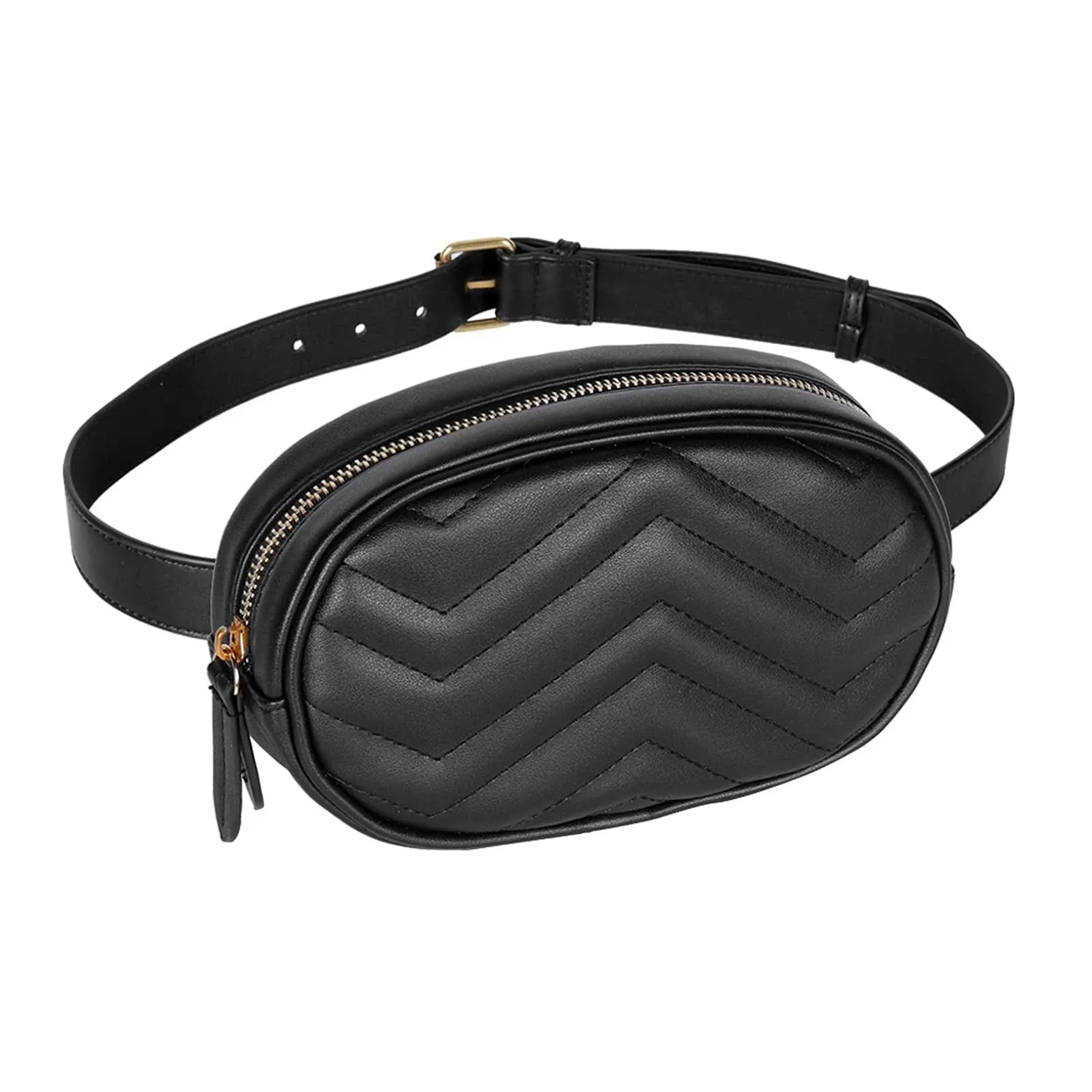 Trendy Waist Bag For Women, Chevron Quilted Fanny Pack, PU Leather Belt Bag For Outdoor Sports Travel Party Bum Bag Fanny Pack