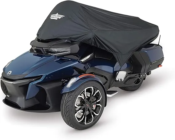 Can-Am Spyder RT Half Cover 2020+ Can Am RT Water Resistant Premium Black 4-447BK by Big Bike Parts