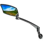 BriskMore Handlebar Bike Mirror, Scratch Resistant Glass Lens, Ajustable & Rotatable