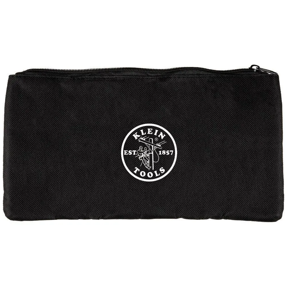 Klein Tools VDV770-500 Nylon Zipper Pouch, Divided Black Tool Bag, Various Use Including Klein Tools Tone and Probe Kit Cat. No. VDV500-820