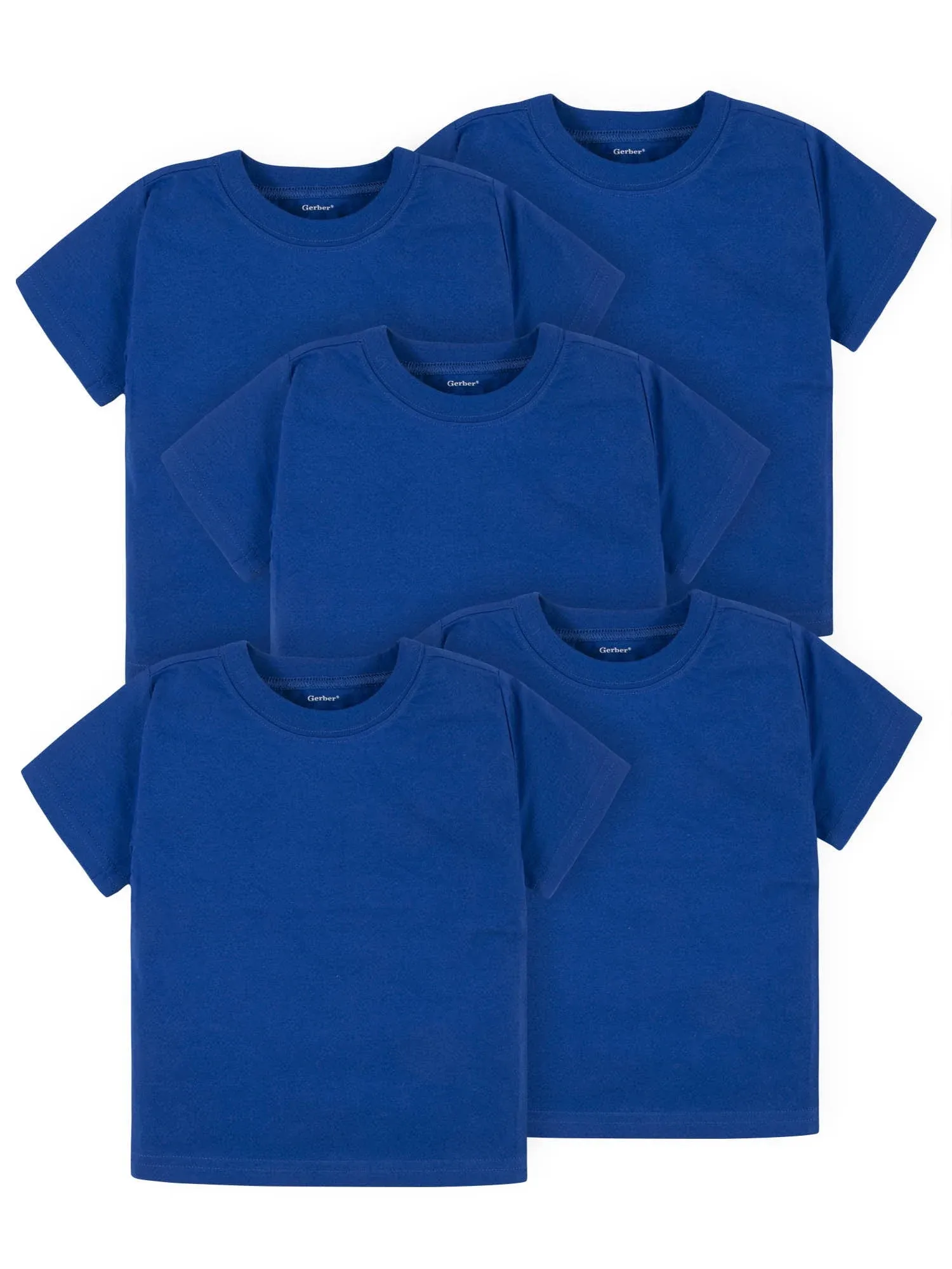 Gerber 5-Pack Infant & Toddler Royal Blue Premium Short Sleeve Tees