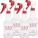 Uineko Plastic Spray Bottle (4 Pack, 16 oz, All-Purpose) Heavy Duty Spraying Bottles Leak Proof Mist Empty Water Bottle for Cleaning Solution