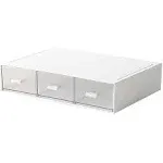 Desk Organizer with Storage Drawers Stackable , Plastic, White Great for Office School Home - 1drawers (White)