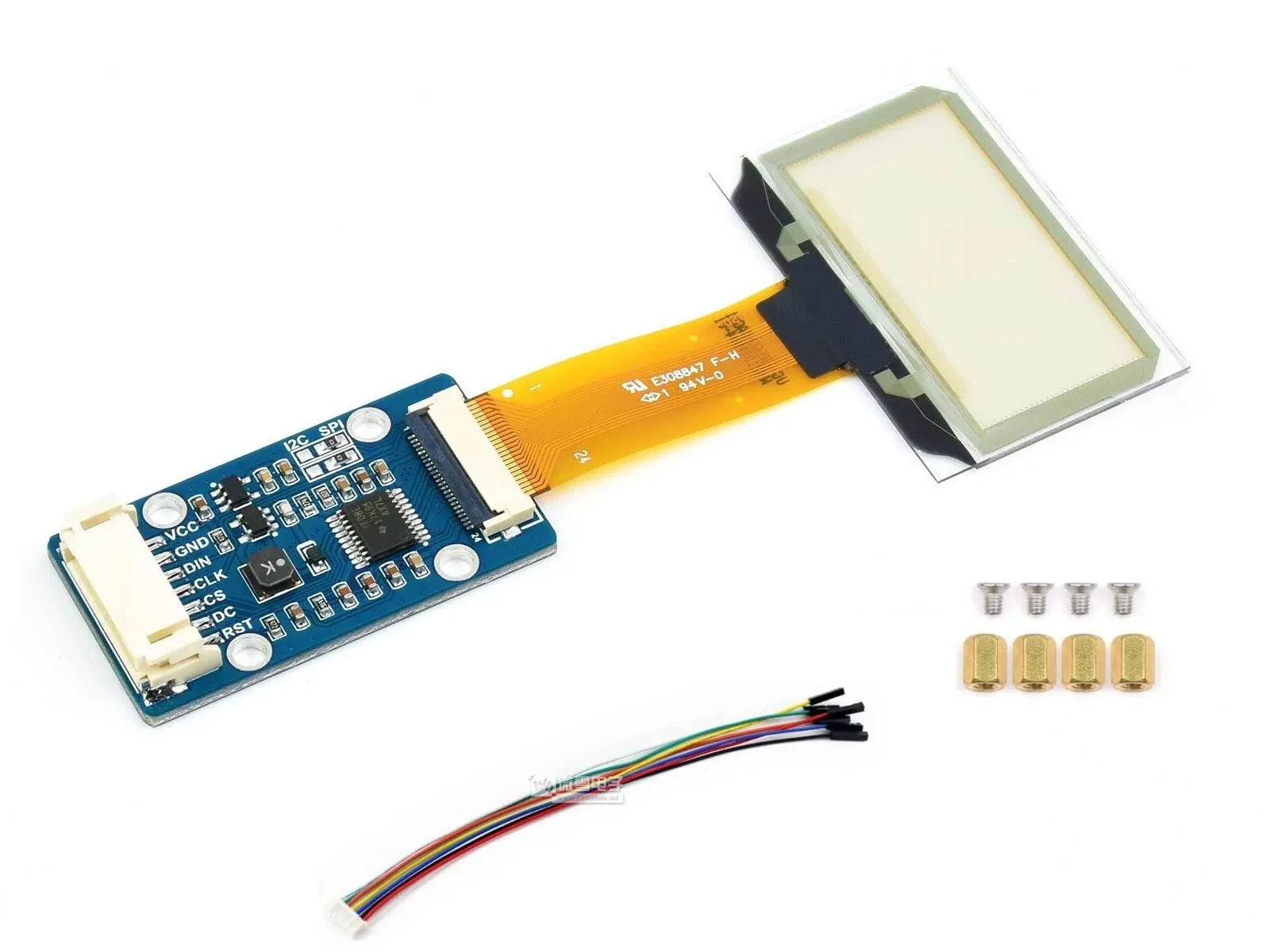 1.51inch Transparent OLED Display Module 128×64 Resolution Light Blue Color D...