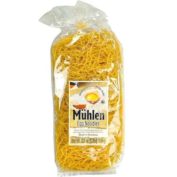 German Egg Thin Noodle Wheat Semolina VERMICELLI 1.1lb | 500g (Pack of 1)