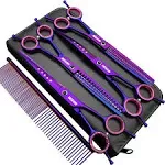 7.0 inches Professional Dog Grooming Scissors Set Straight &amp; thinning &amp; Curve...