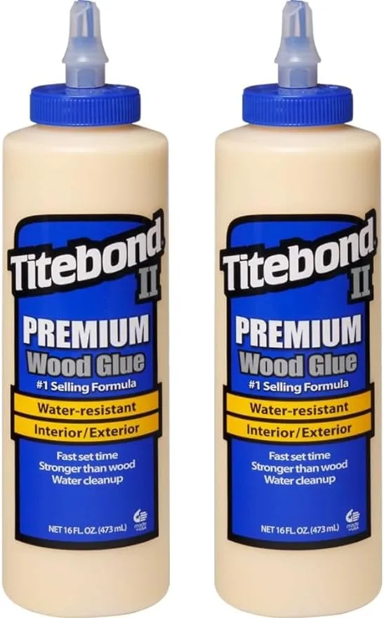 Titebond II Premium Wood Glue 5004, Ideal for Woodworking, Furniture Repair/Assembly, Construction, Home Repair or Modeling, 16 oz