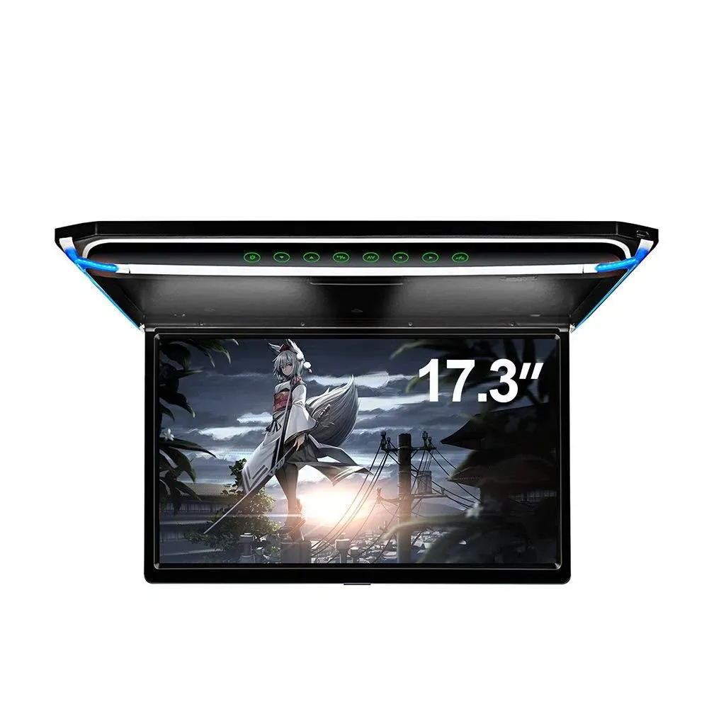 17.3-Inch Car Overhead Flip-Down Monitor Screen Capable of displaying 1080P Videos high-Definition Digital TFT Wide Screen Comes with HDMI