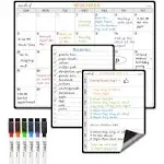 JJPRO Magnetic Monthly Calendar Whiteboard Set