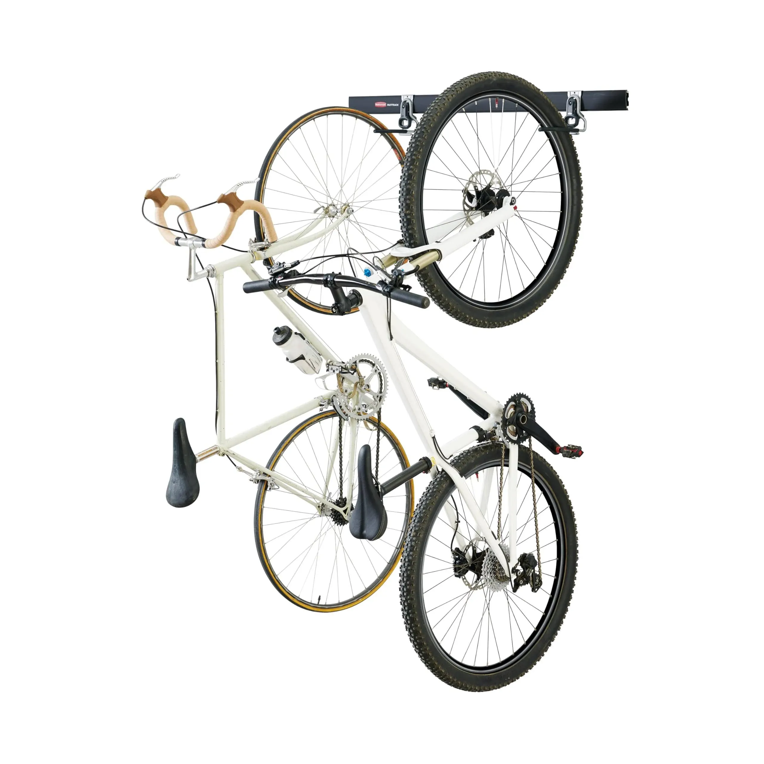 Garage 3-Piece Bike Storage Kit with 32&#034; Rail and 2 Vertical Hooks