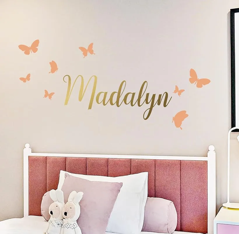 Personalized Name Butterfly Wall Decal - Custom Name Butterfly Wall Sticker ...