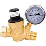 3/4 Lead-Free Water Pressure Regulator Brass Water Valve with Gauge,