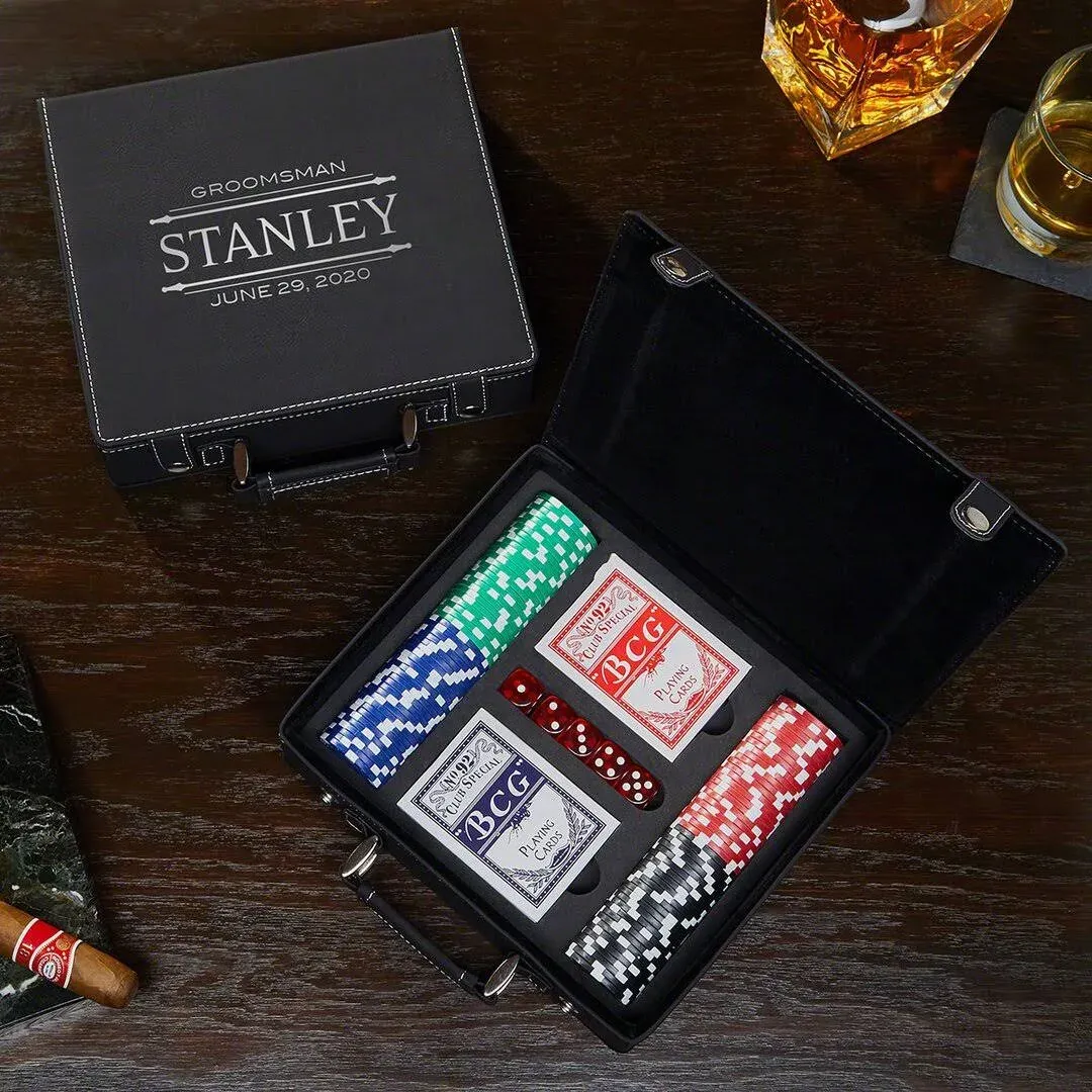 Personalized Poker Set - Gift for Groomsmen - Home Wet Bar