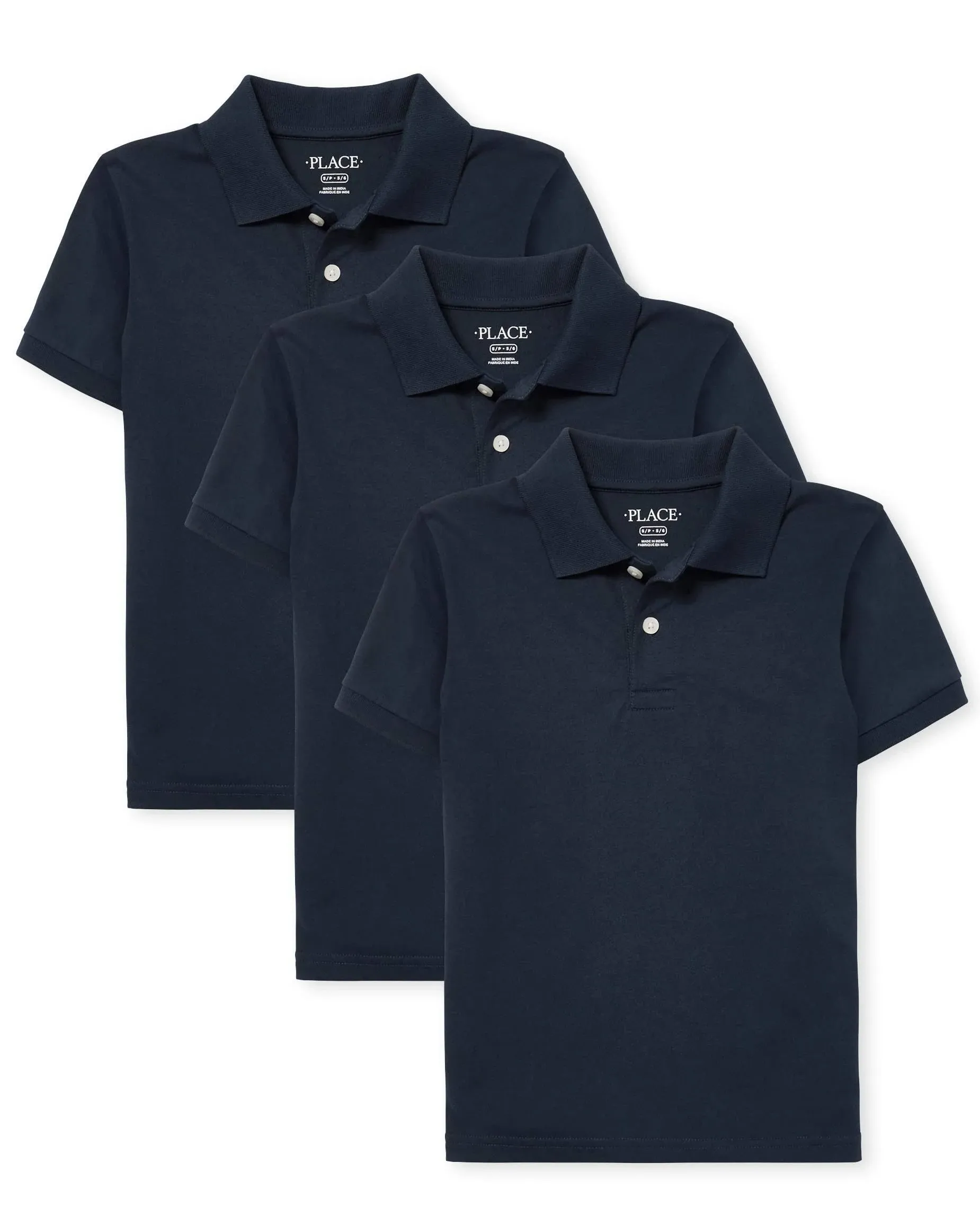 The Children's Place Boys Uniform Soft Jersey Short Sleeve Polo 2 Pack