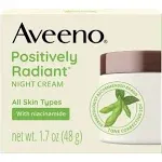 Aveeno Positively Radiant Moisturizing Face & Neck Night Cream with Tone Correcting Soy & Niacinamide, Night Cream Targets Dull Skin & Evens Skin Tone & Texture, Hypoallergenic, 1.7 oz