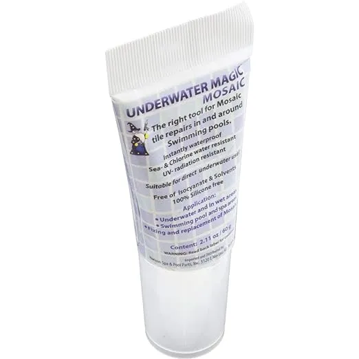 Underwater Magic Water Resistant Tile and Grout Repair Sealant 2.1 Oz Tube, White