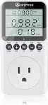 Watt Meter Power Meter Plug Electricity Usage Monitor for Home, Energy Monitor with LCD Display, Kilowatt Meter Socket Outlet, Voltage Amps Power Consumption Meter, Overload Protection