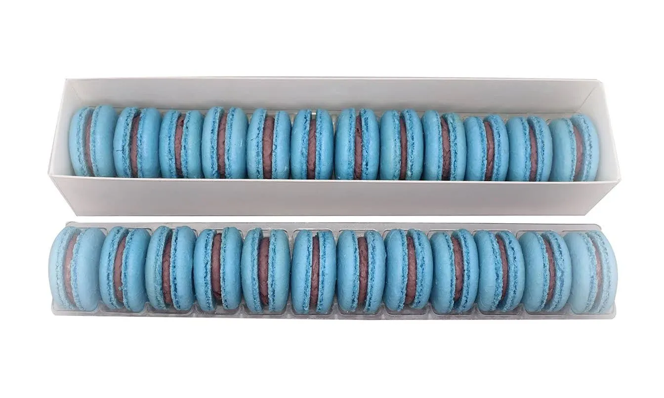 Decadent French Macarons Gift Box of 24 - Blueberry Delights