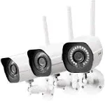 Zmodo Wireless Security Camera System (3 Pack) Smart HD Outdoor WiFi IP Cameras with Night Vision -