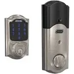 Schlage BE469NX-CAM Connect Camelot Touchscreen Electronic Deadbolt with Built-in Alarm and Z-Wave Plus Technology Satin Nickel Door Hardware