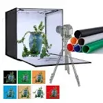 ZKEEZM Light Box Photography 24&#034;x24&#034; with 120 LED and 6 Colors Backdrops Phot...