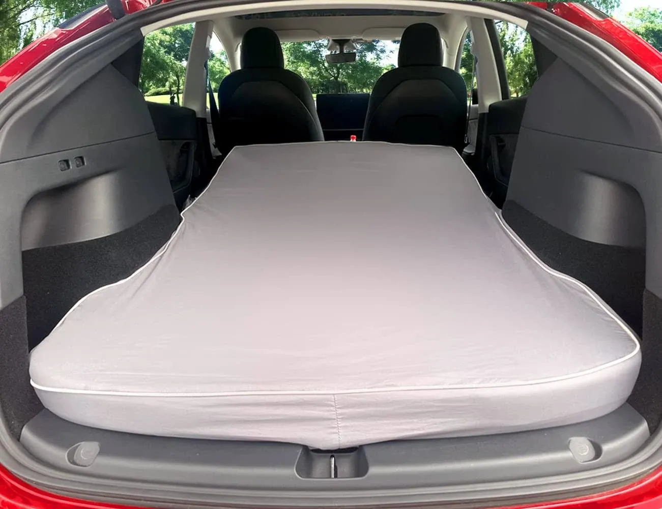 TESBEAUTY Upgraded Camping Mattress for Tesla Model Y Tesla Model X, Memory Foam High Density Foam, Tesla Accessories Multifunctional Carry Case and Fitted Sheet Provided