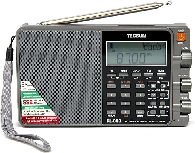 Tecsun PL880 Portable Digital PLL Dual Conversion AM/FM Longwave & Shortwave Radio