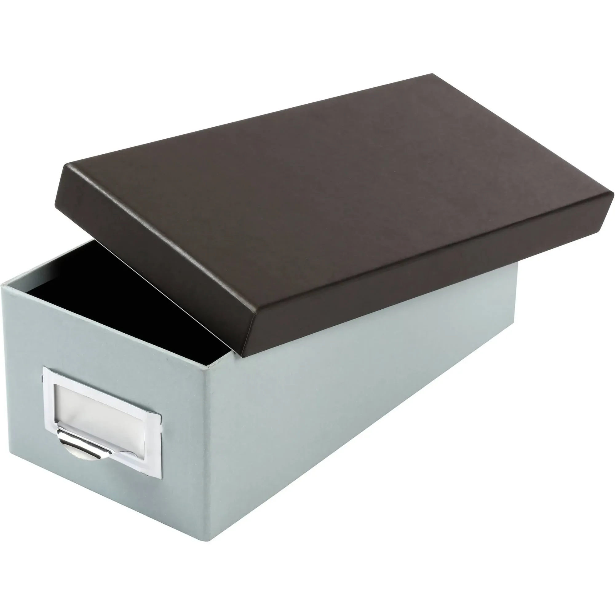 Oxford Index Card Storage Box, Holds 1,000 3 x 5 Cards, 5.5 x 11.5 x 3.88, Pressboard, Blue Fog/Black