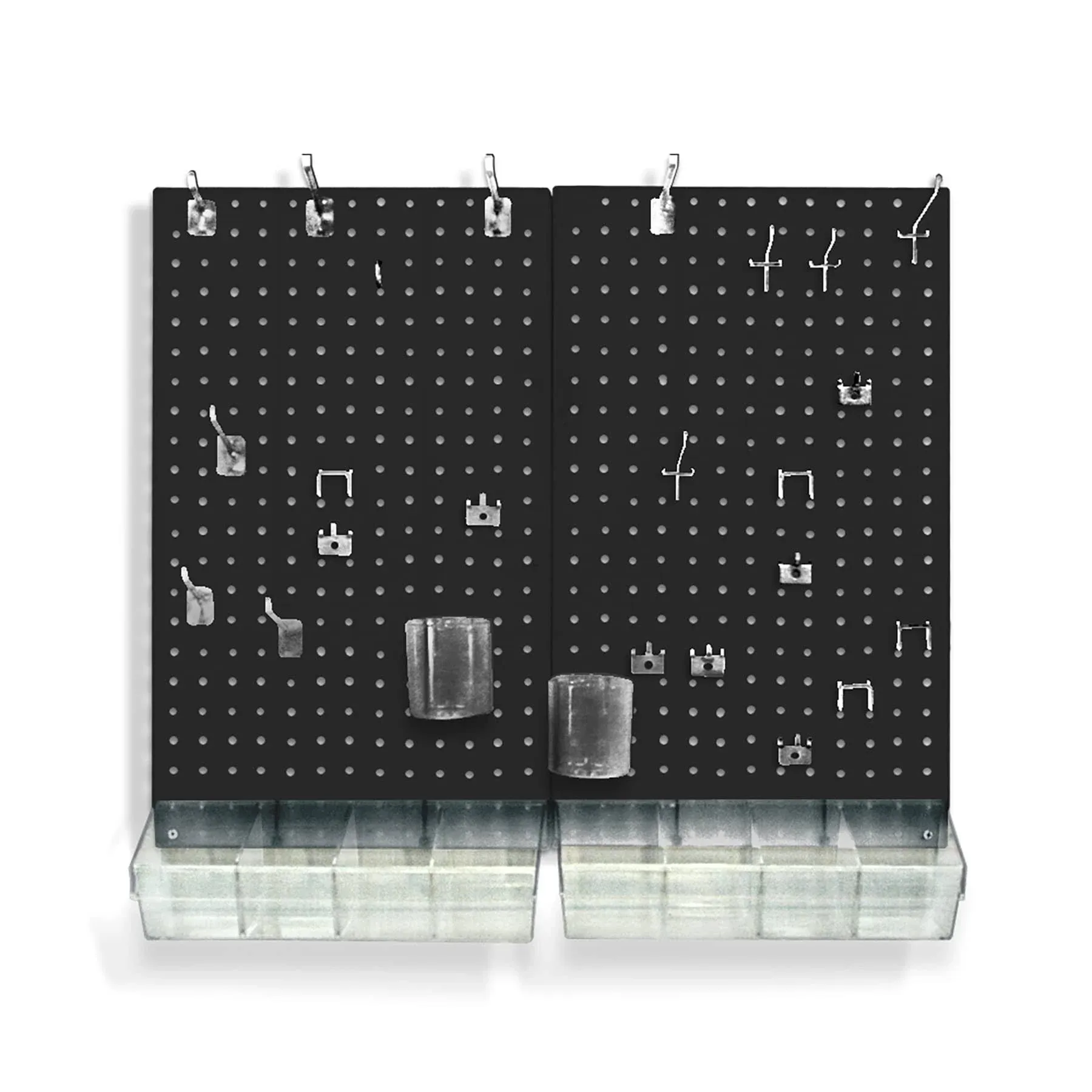 Azar Displays 900945-BLK The DIY Multi-purpose 70-piece Pegboard Wall 