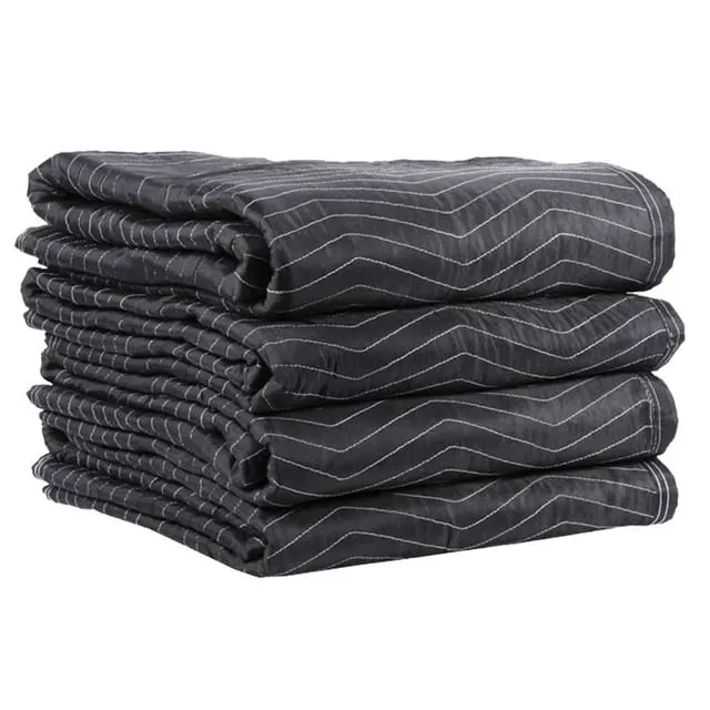 USCC Preferred Mover Moving Blankets - 80&#034; X 72&#034; - Black/Black - 4PK