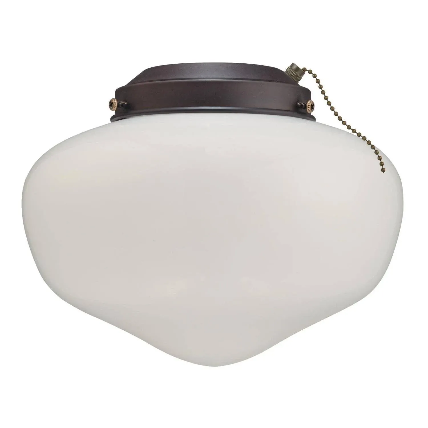 Ceiling Fan -Light Kit LED Schoolhouse ORB Finish White Opal Glass Damp