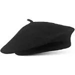 Chapeau Tribe Classic Stretchable Wool French Beret Black