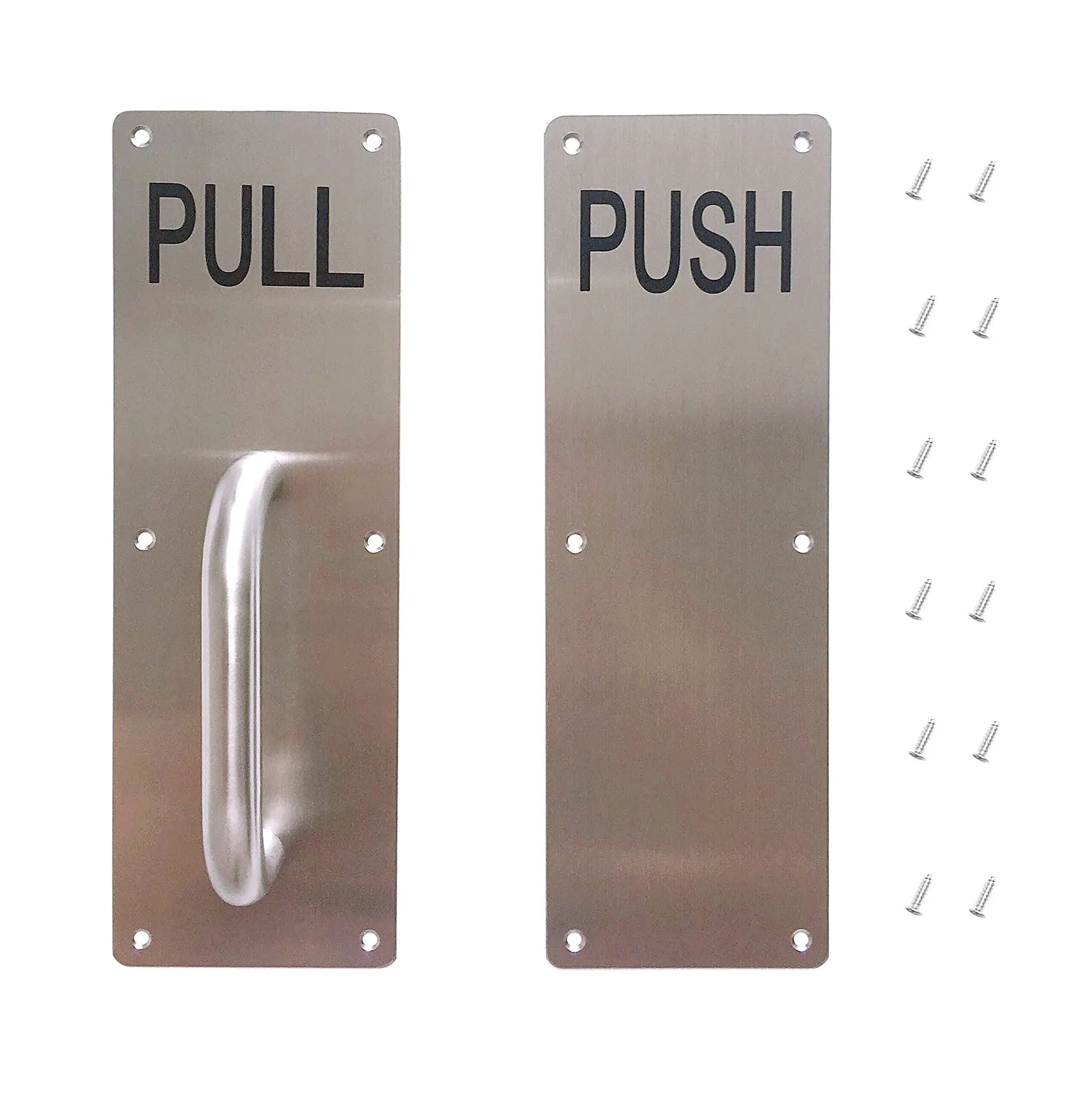 Stainess Steel Door Handle Pull and Push Plate Commercial Door Handle with Screw