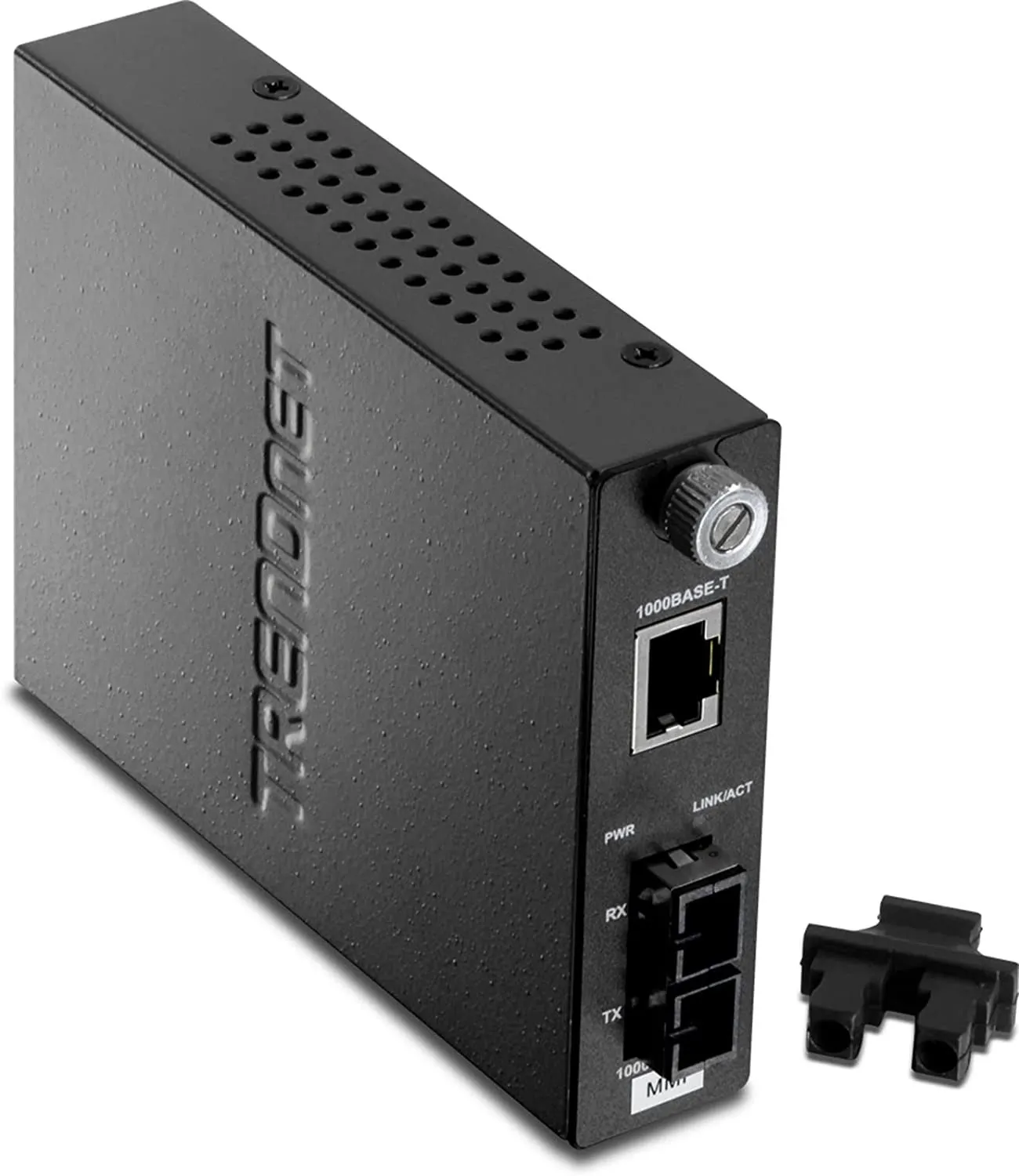 TRENDnet Intelligent 1000Base-T to 1000Base-SX Multi-Mode SC Fiber Media Converter, Up to 550M (1800 ft), Fiber to Ethernet Converter, 2Gbps Switching Capacity, Black, TFC-1000MSC