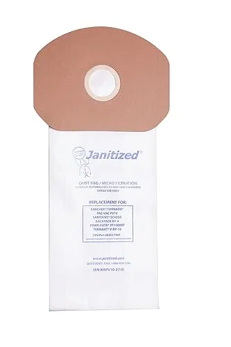 Janitized JAN-KAPV10-2(1<wbr/>0) Commercial Vacuum Paper Bag, Karcher/Tornad<wbr/>o PV10, Po