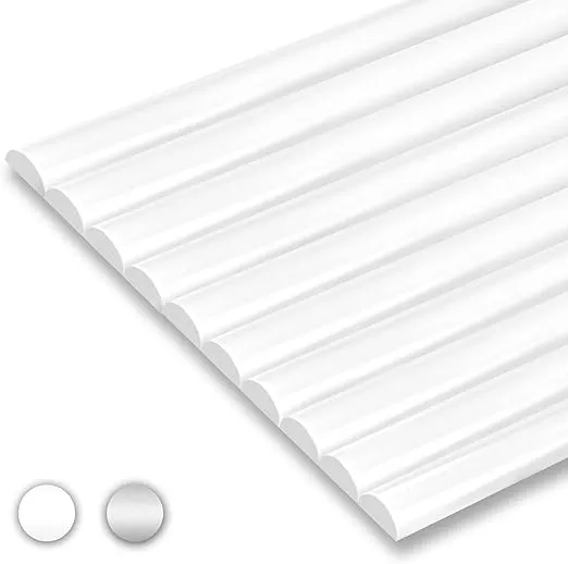 STICKGOO 10-Pack Peel and Stick Trim for Backsplash Tile Edge, 12" Tile Edge Trim Self-Adhesive Liner for Corner Decor in White