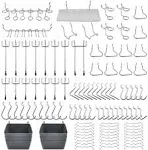 Pegboard Hooks Assortment with Pegboard Bins,  for Organizing Various Tools