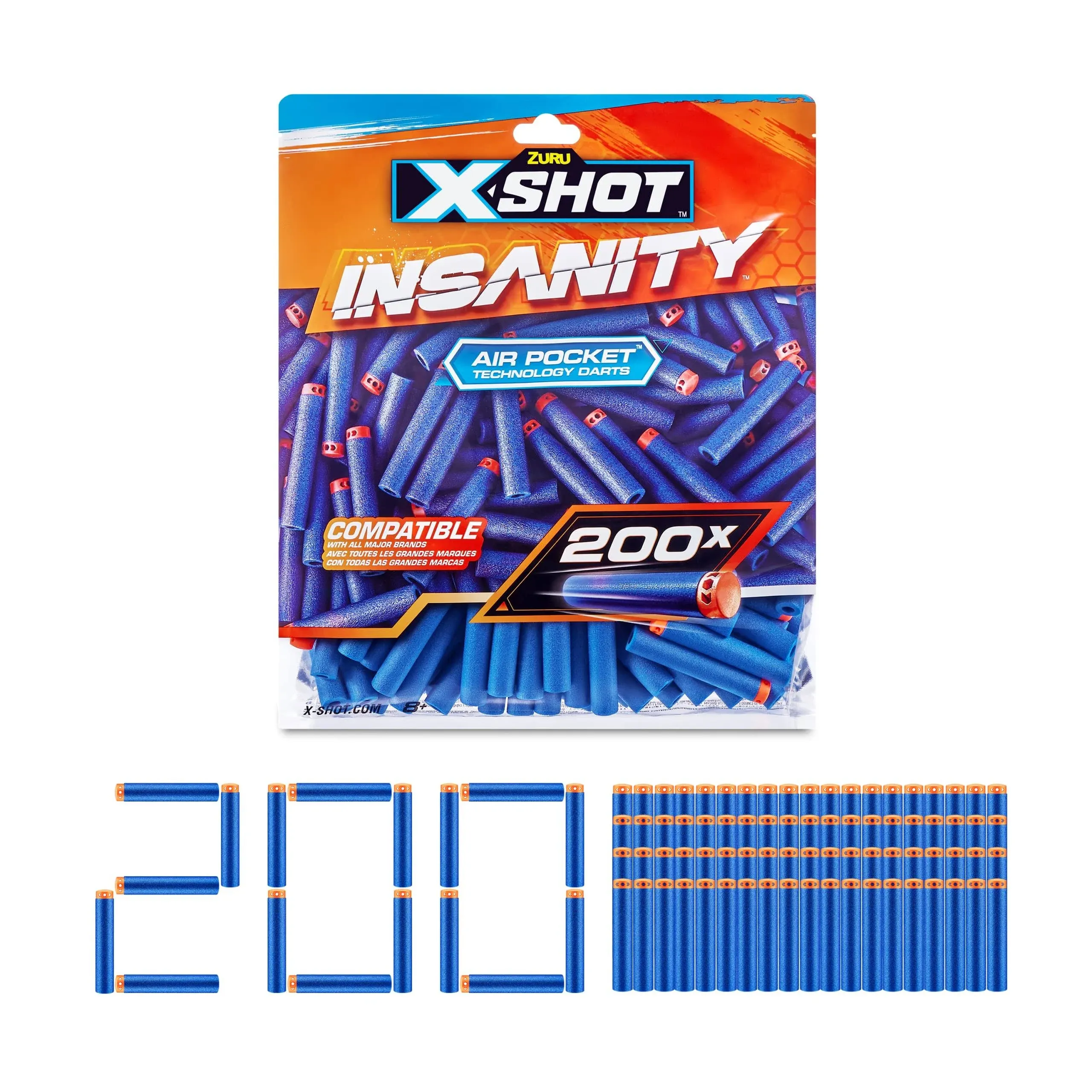 X-Shot Insanity Dart Refill 200-Pack