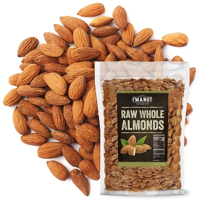 Raw Almond 48 oz (3 lb) | Natural | Whole | Batch Tested Gluten & Peanut Free | No PPO | Non-GMO | No Herbicide | Healthy Protein boost | Premium Quality | Try the difference!!