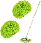 2 in 1 Chenille Microfiber Car Wash Brush Mop Mitt with 45" Aluminum A