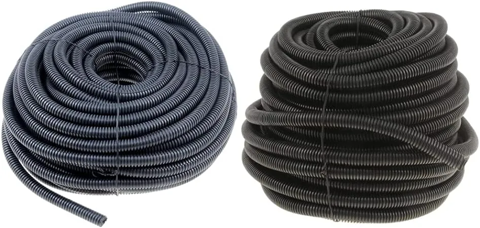 Dorman 3/8 in. and 1/2 in. x 100 Ft. Black Flex Split Wire Conduits Bundle (2 Items)