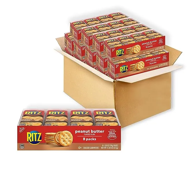 RITZ Peanut Butter Sandwich Crackers, 112 - 1.38 oz Packs (14 Boxes)